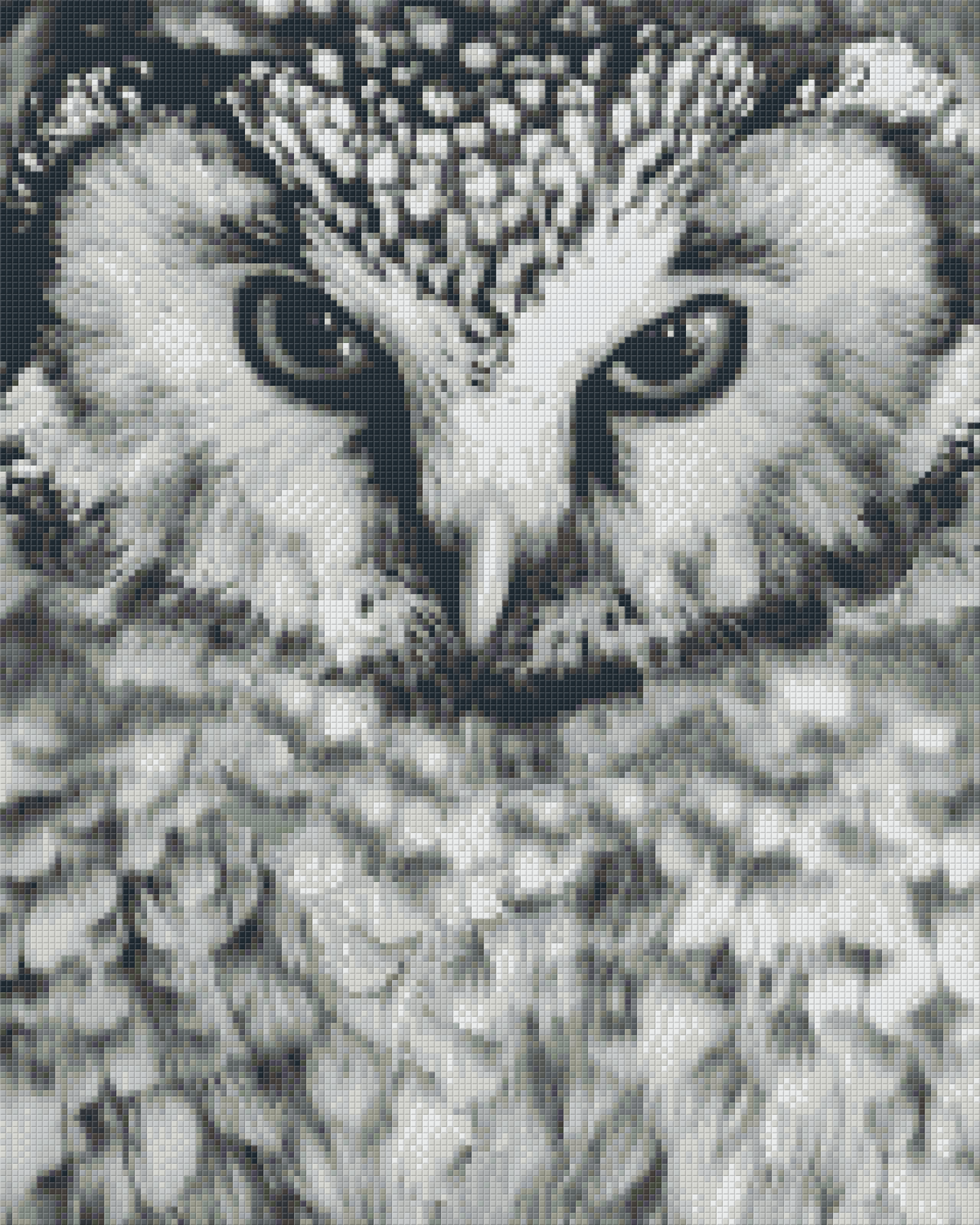 Pixelhobby Klassik Vorlage - Eule s/w