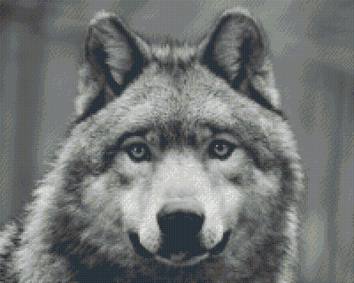 Pixelhobby Classic Template - Wolf black and white