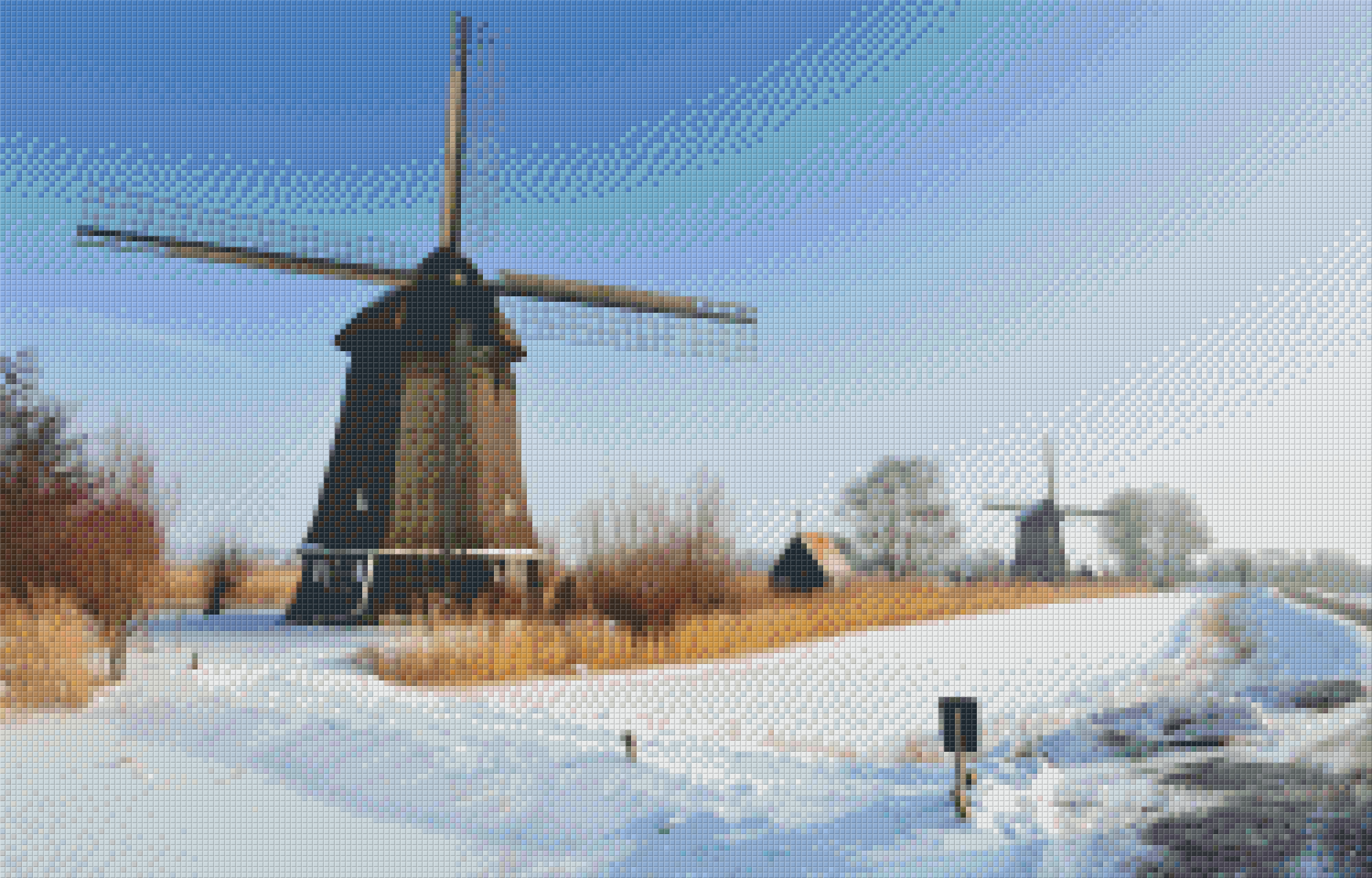 Pixelhobby Klassik Set - Mühle im Schnee