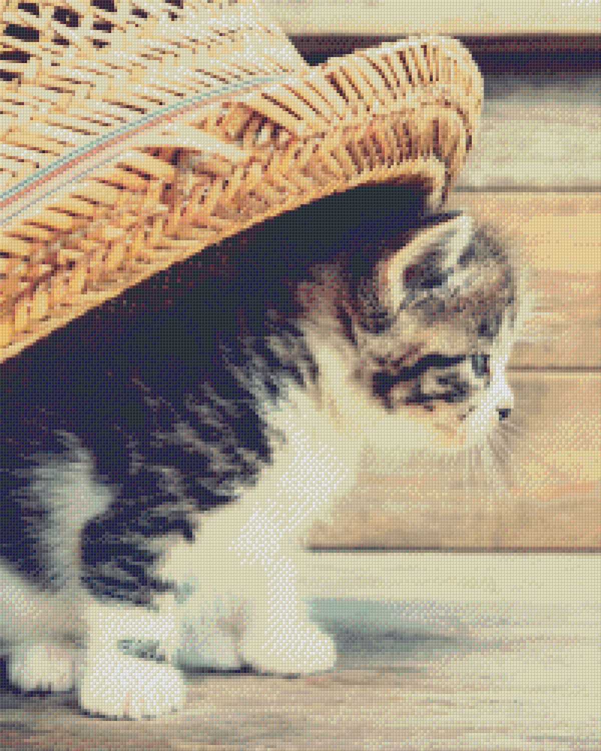 Pixelhobby Klassik Vorlage - Katze mit Hut