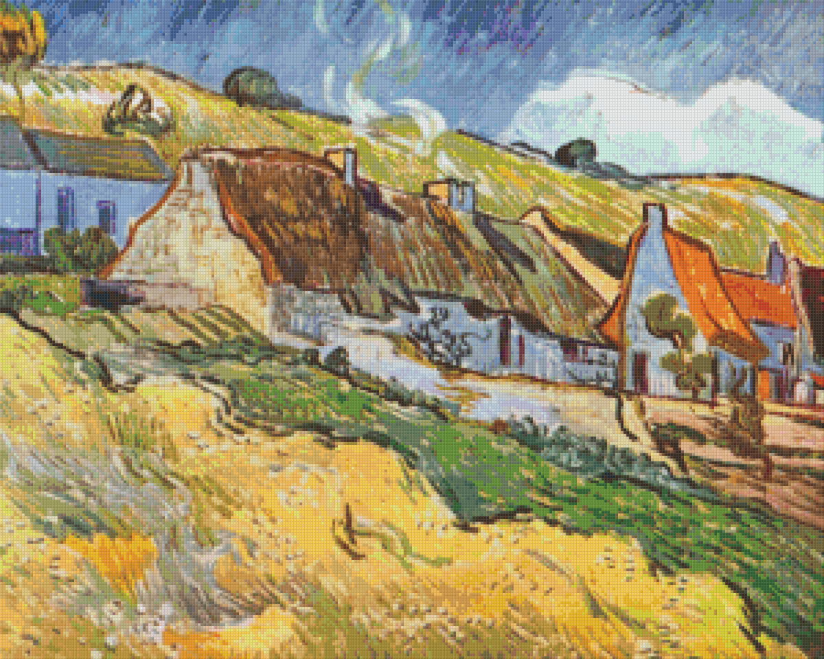 Pixelhobby Klassik Vorlage - Bergdorf in Auvers