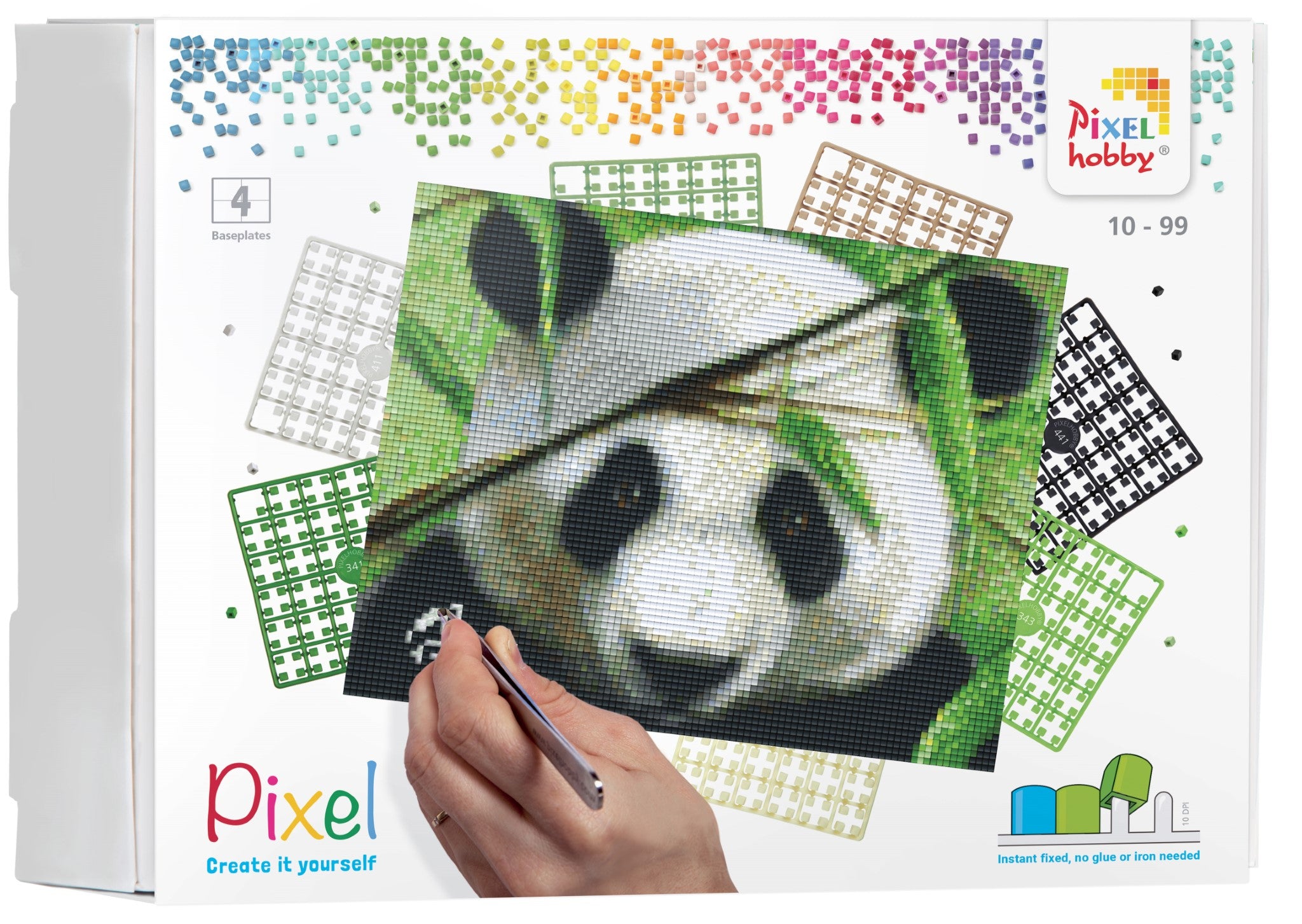 Pixelhobby Set mit 4 Basisplatten - Panda