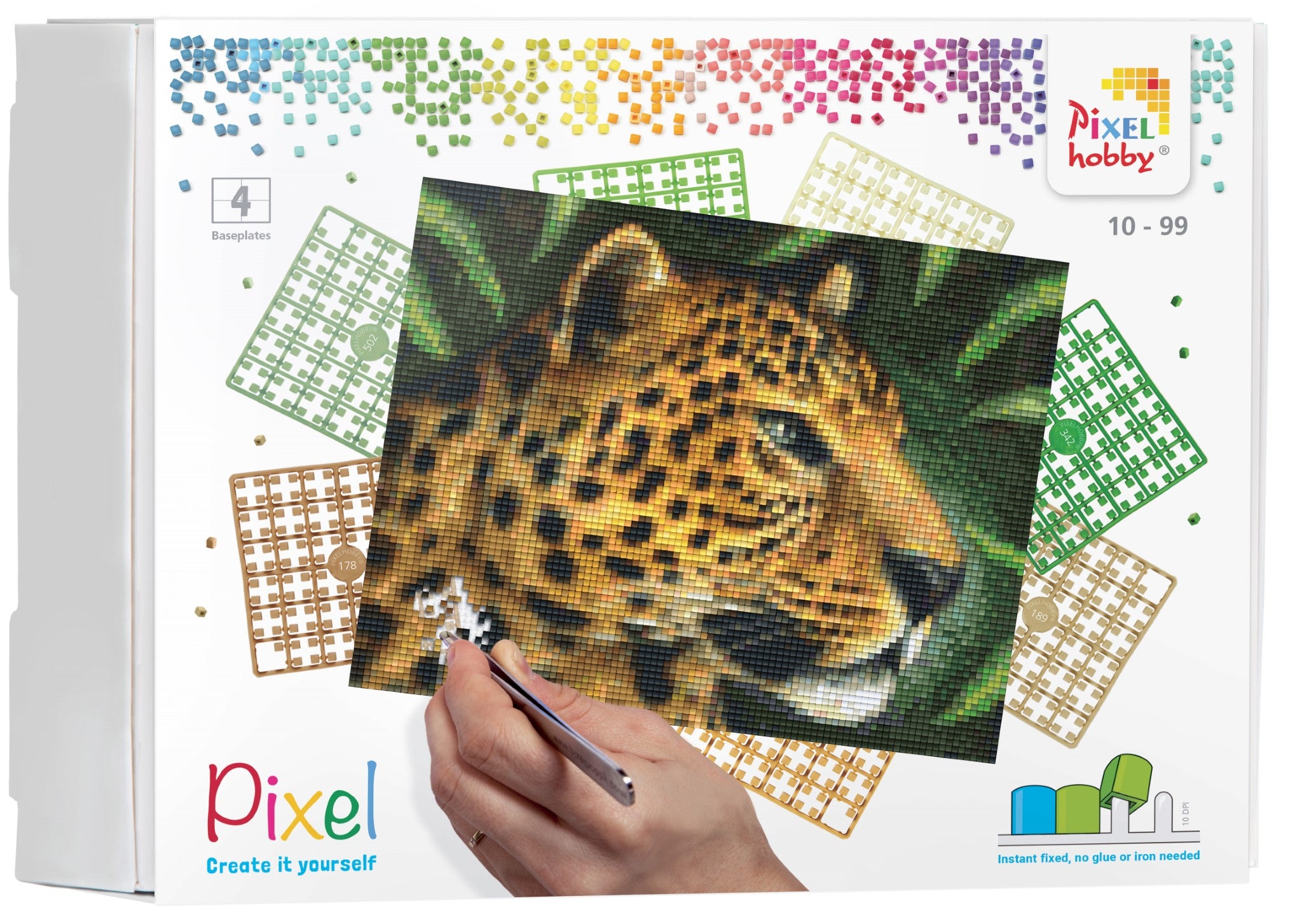 Pixelhobby Set mit 4 Basisplatten - Leopard