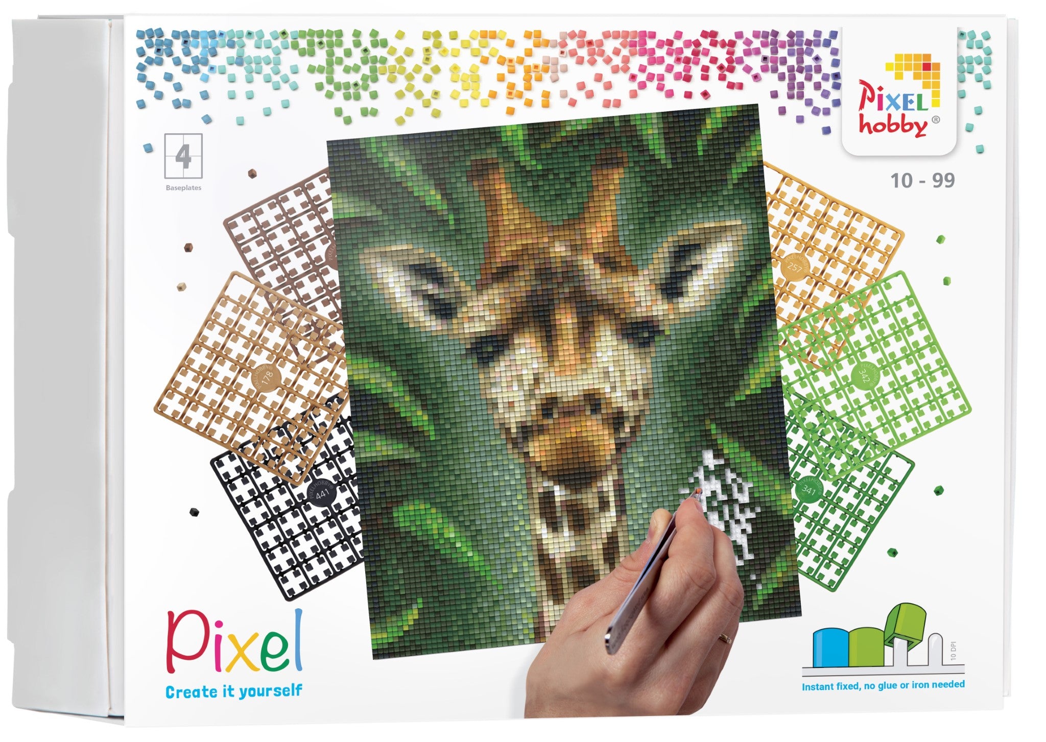 Pixelhobby Set mit 4 Basisplatten - Giraffe