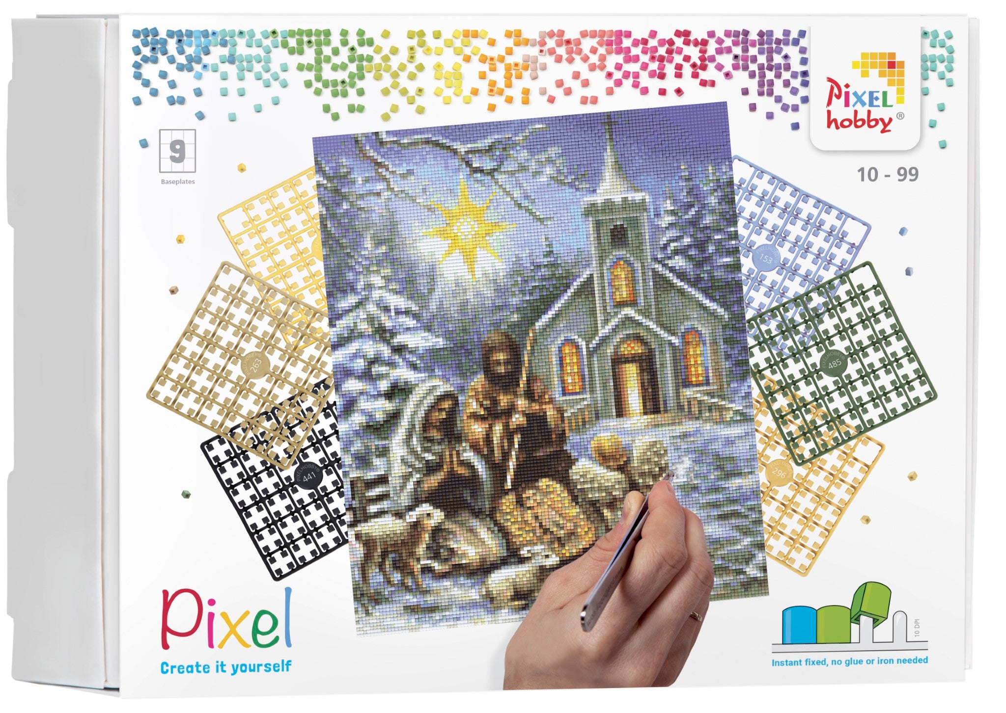 Pixelhobby Set mit 9 Basisplatten - Krippe