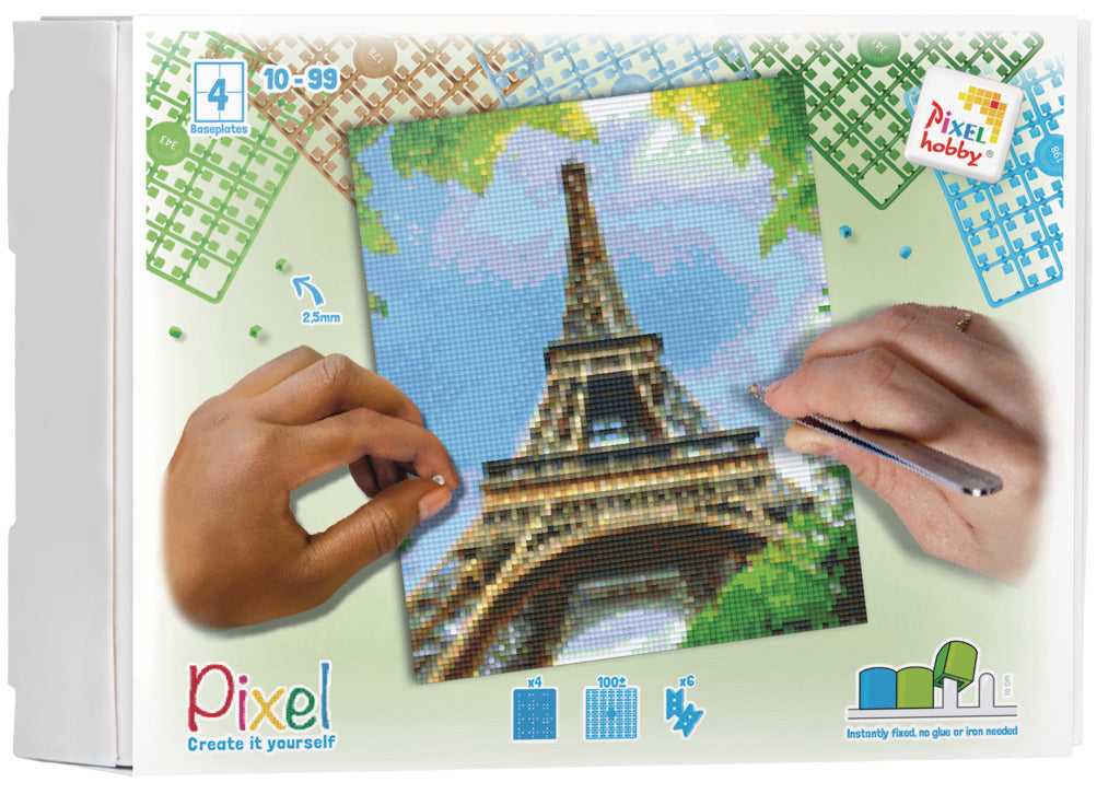 Pixelhobby Set mit 4 Basisplatten - Eifelturm