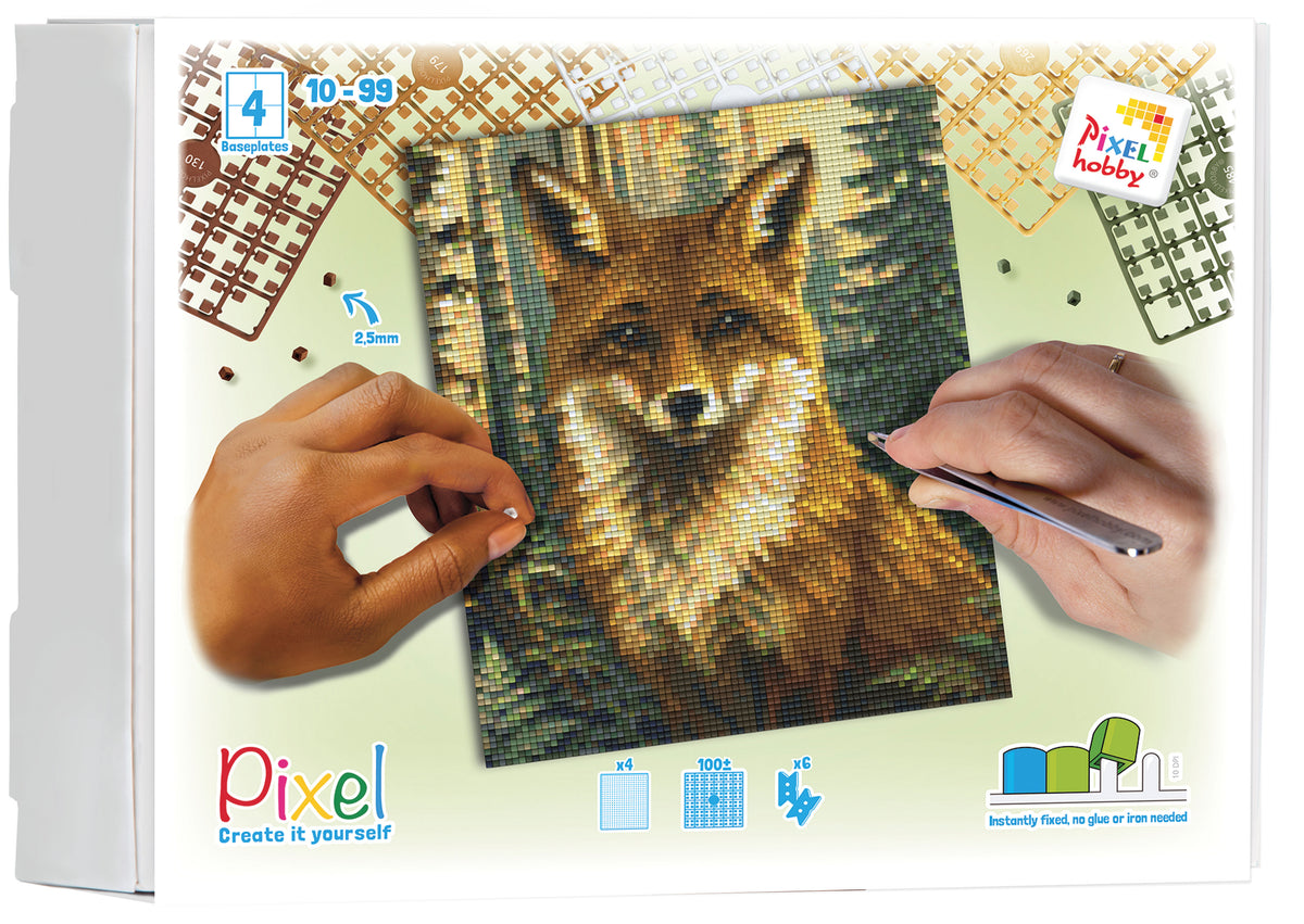 Pixelhobby Set mit 4 Basisplatten - Fuchs