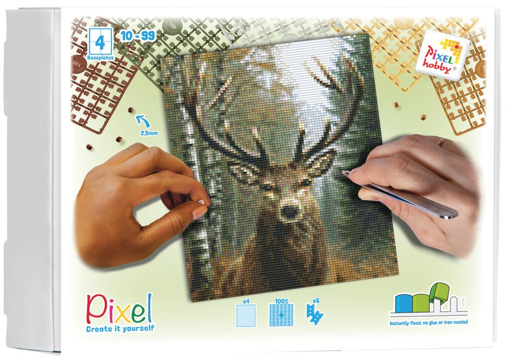 Pixelhobby Set mit 4 Basisplatten - Hirsch