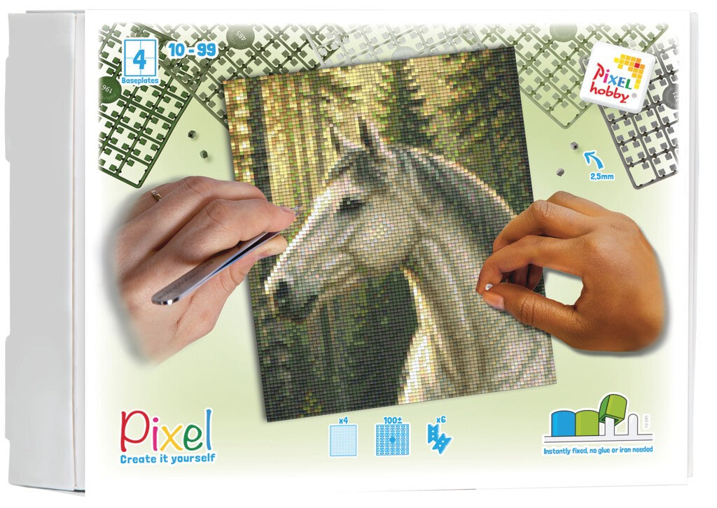 Pixelhobby Set mit 4 Basisplatten - Pferd