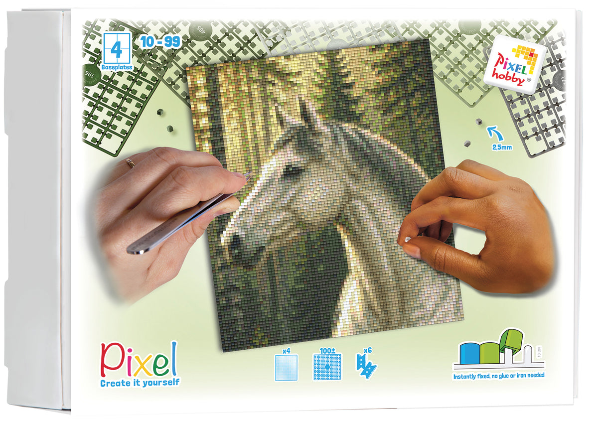 Pixelhobby Set mit 4 Basisplatten - Pferd