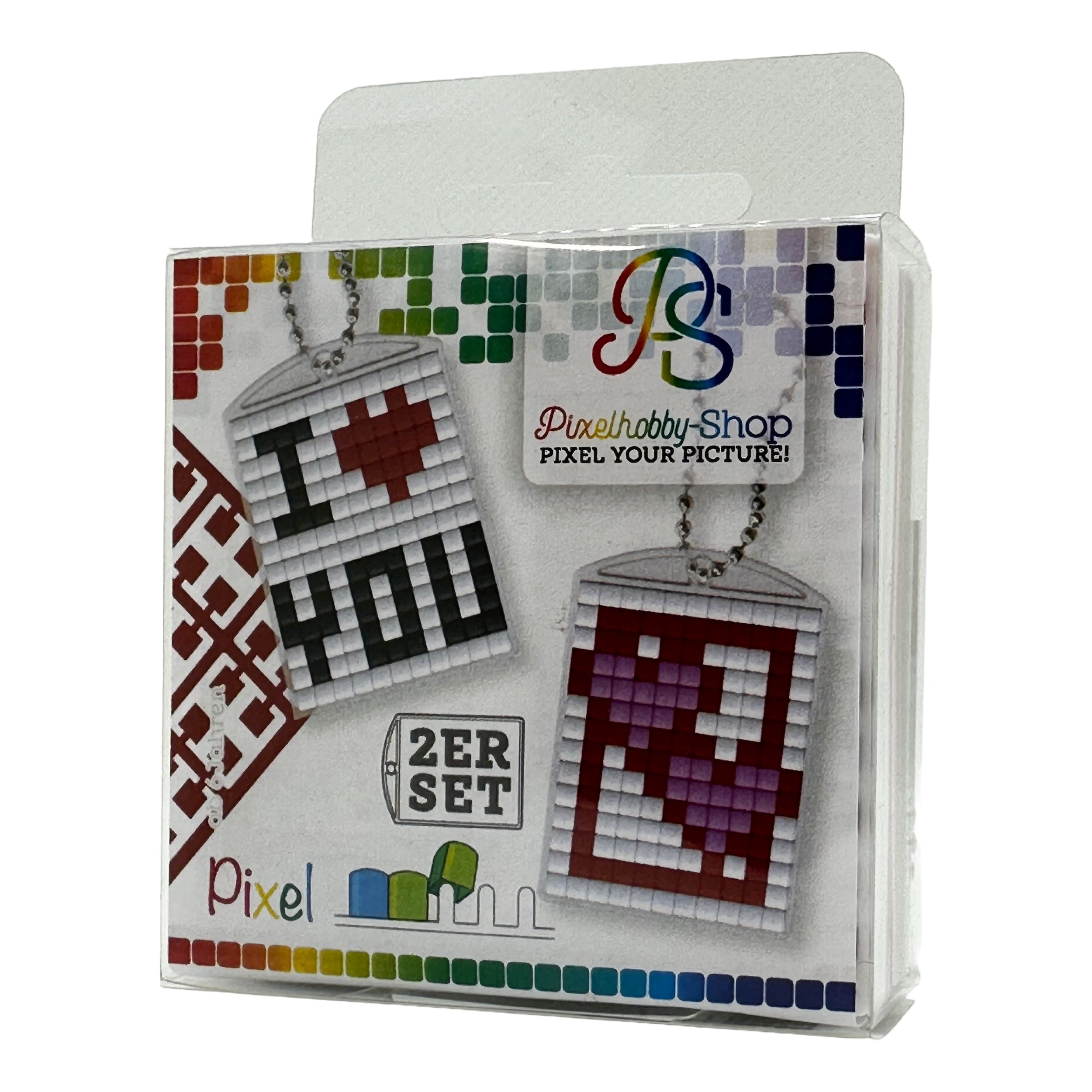 Pixelhobby Medaillon 2er-Set - I love you