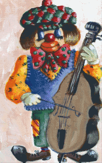 Pixelhobby Klassik Vorlage - Clown mit Kontrabas