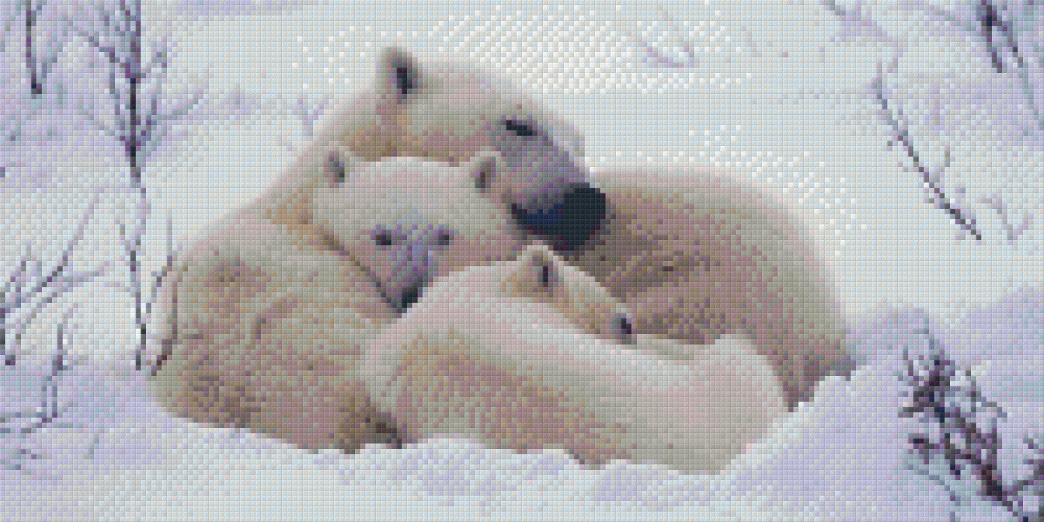Pixelhobby Klassik Vorlage - Eisbärenfamilie