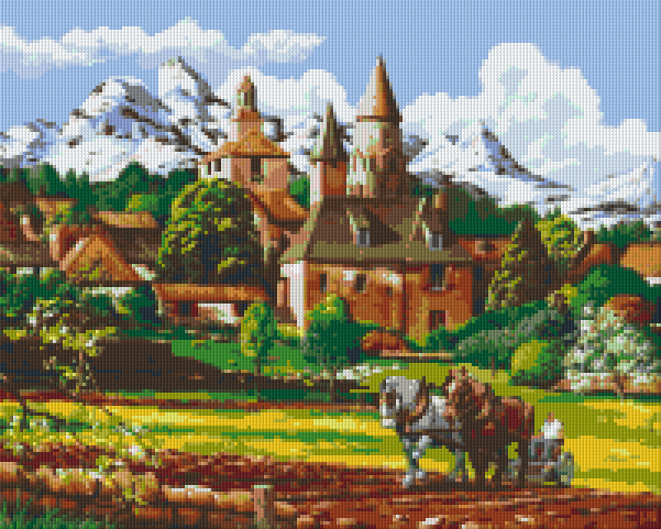 Pixelhobby Klassik Vorlage - Bergdorf