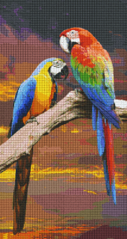 Pixelhobby Klassik Vorlage - Papageien