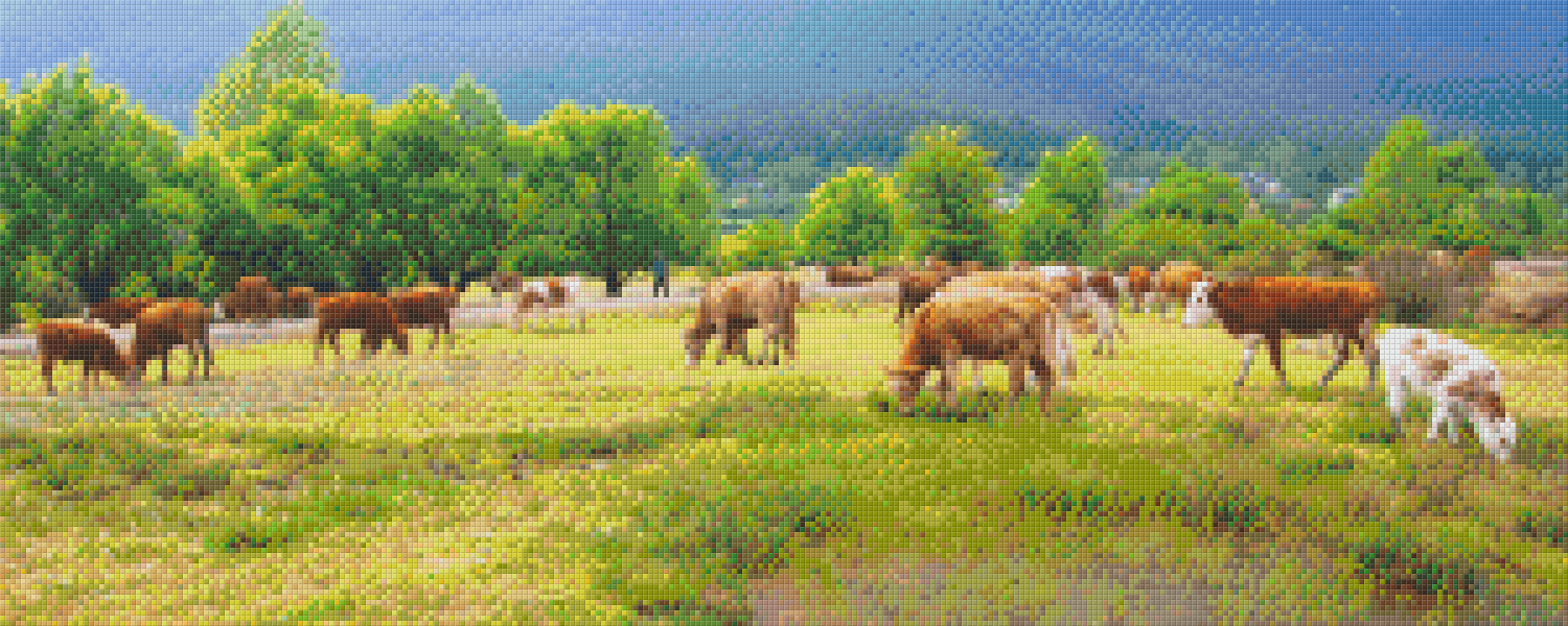 Pixelhobby Klassik Vorlage - Kühe auf der Weide