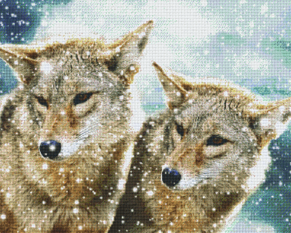 Pixelhobby Klassik Vorlage - Wölfe im Schnee