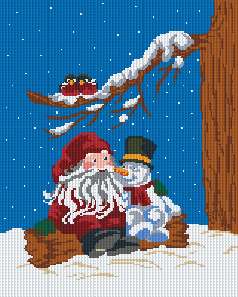 Pixel hobby classic set - gnome with snowman