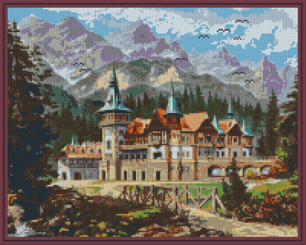 Pixelhobby Klassik Vorlage - Schloss in den Bergen