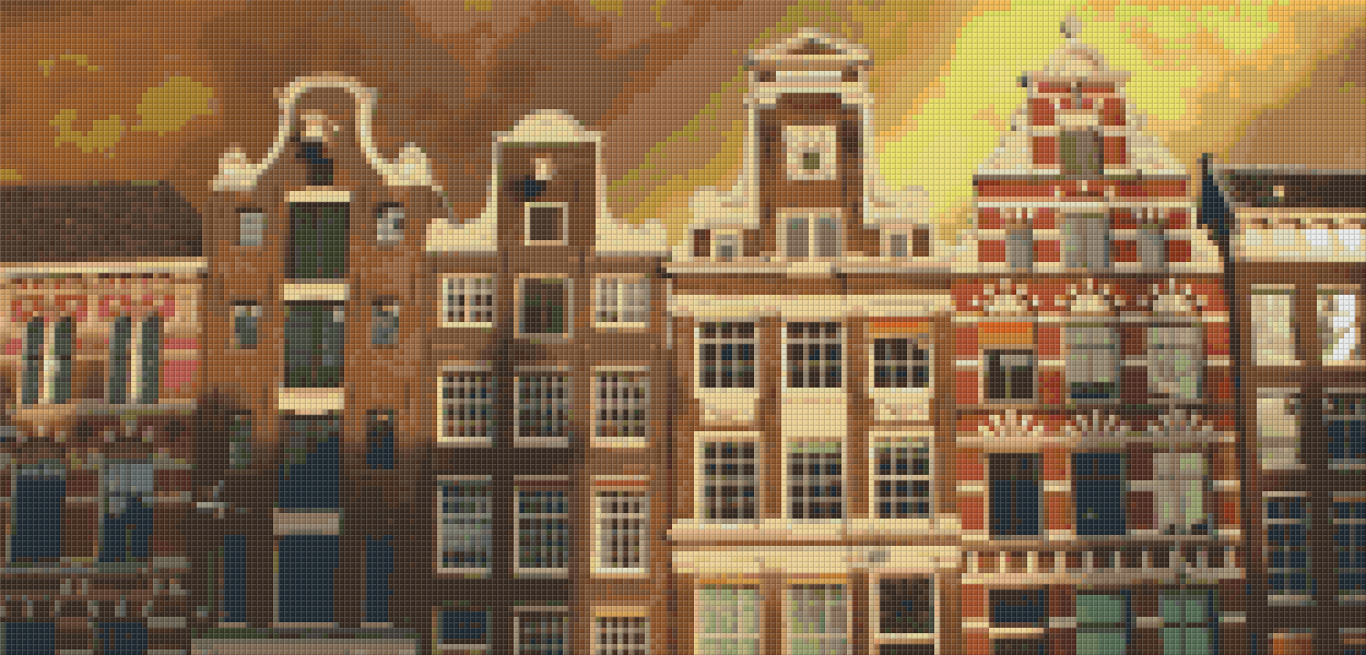 Pixelhobby Klassik Vorlage - Amsterdam in der Nacht