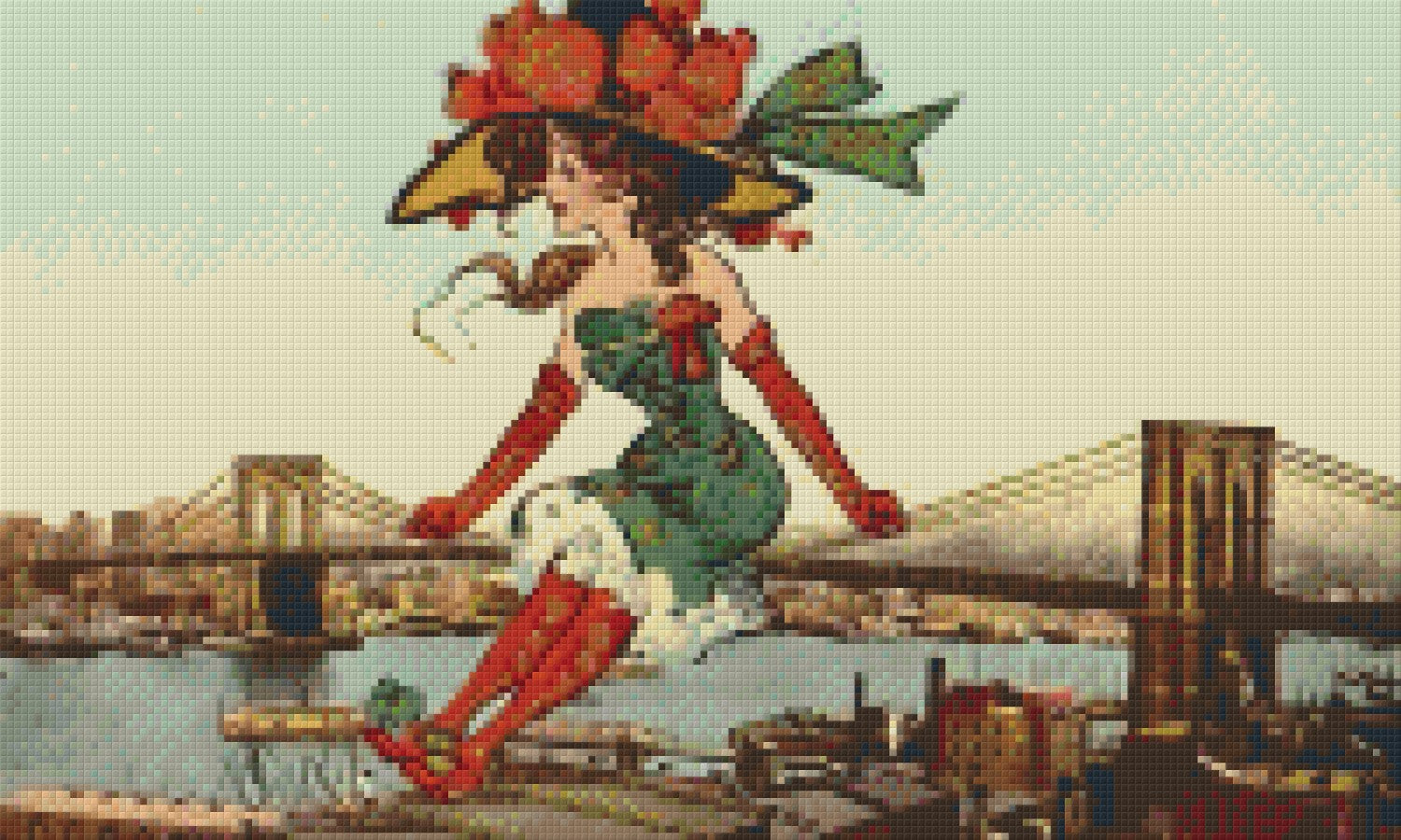 Pixelhobby Klassik Vorlage - Frau auf der Brücke
