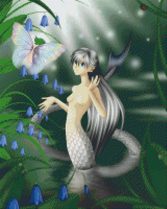 Pixelhobby Klassik Vorlage - Meerjungfrau mit Schmetterling