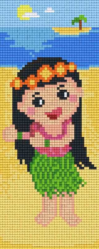 Pixel hobby classic template - hula girl