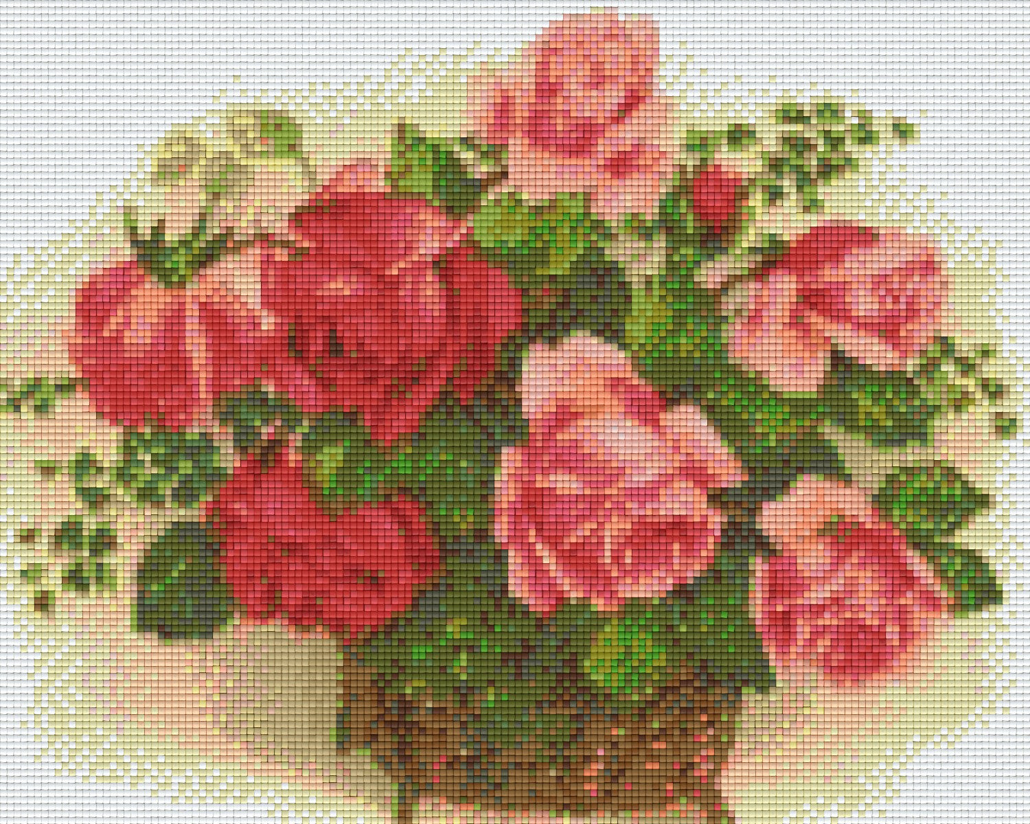 Pixelhobby Klassik Vorlage - Korb mit Rosen