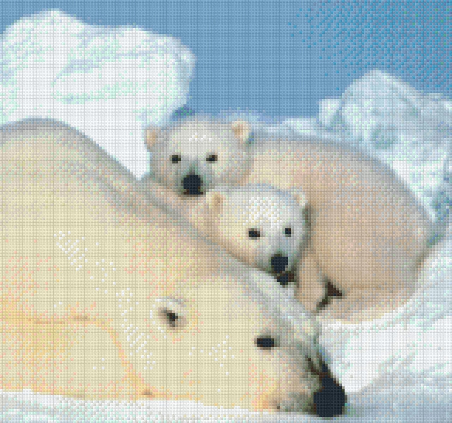 Pixelhobby Klassik Vorlage - Eisbär mit Babys