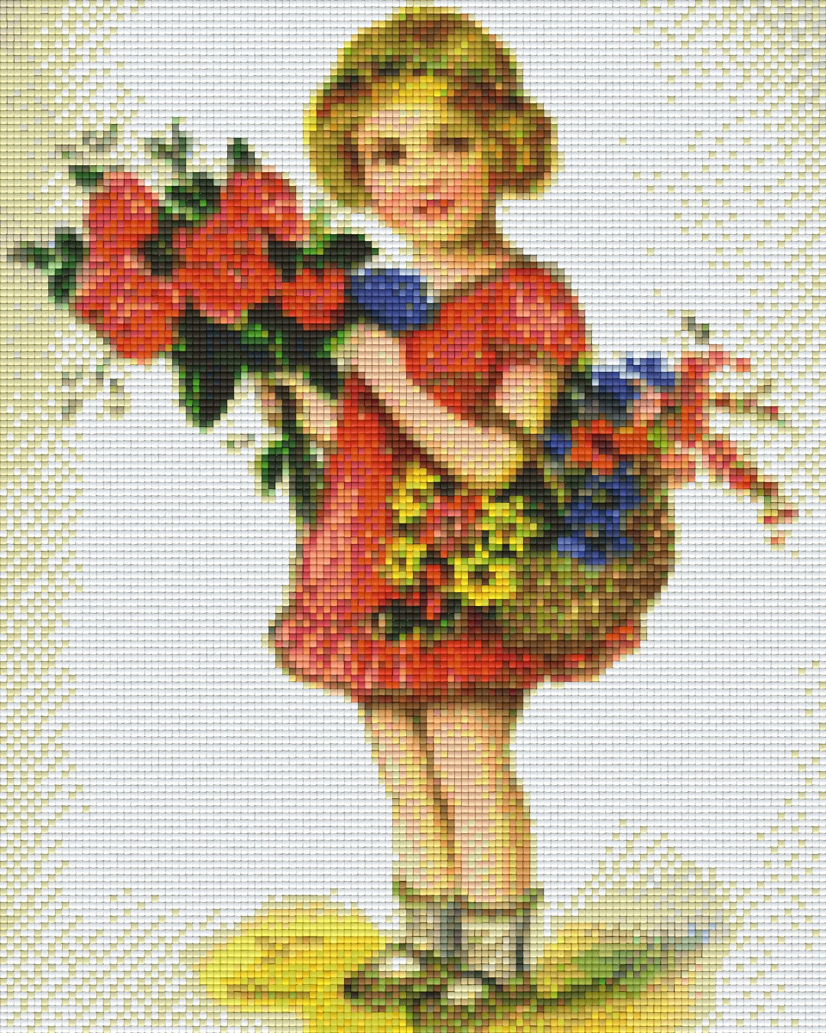 Pixelhobby Klassik Vorlage - Mädchen mit Blumen