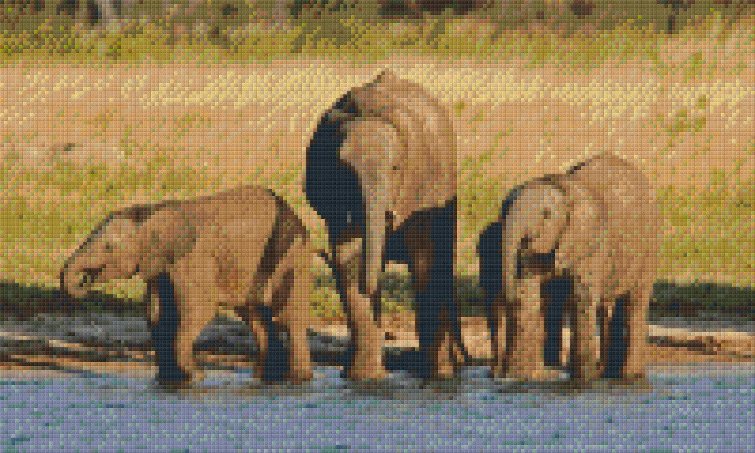 Pixelhobby Klassik Vorlage - Elefantenfamilie