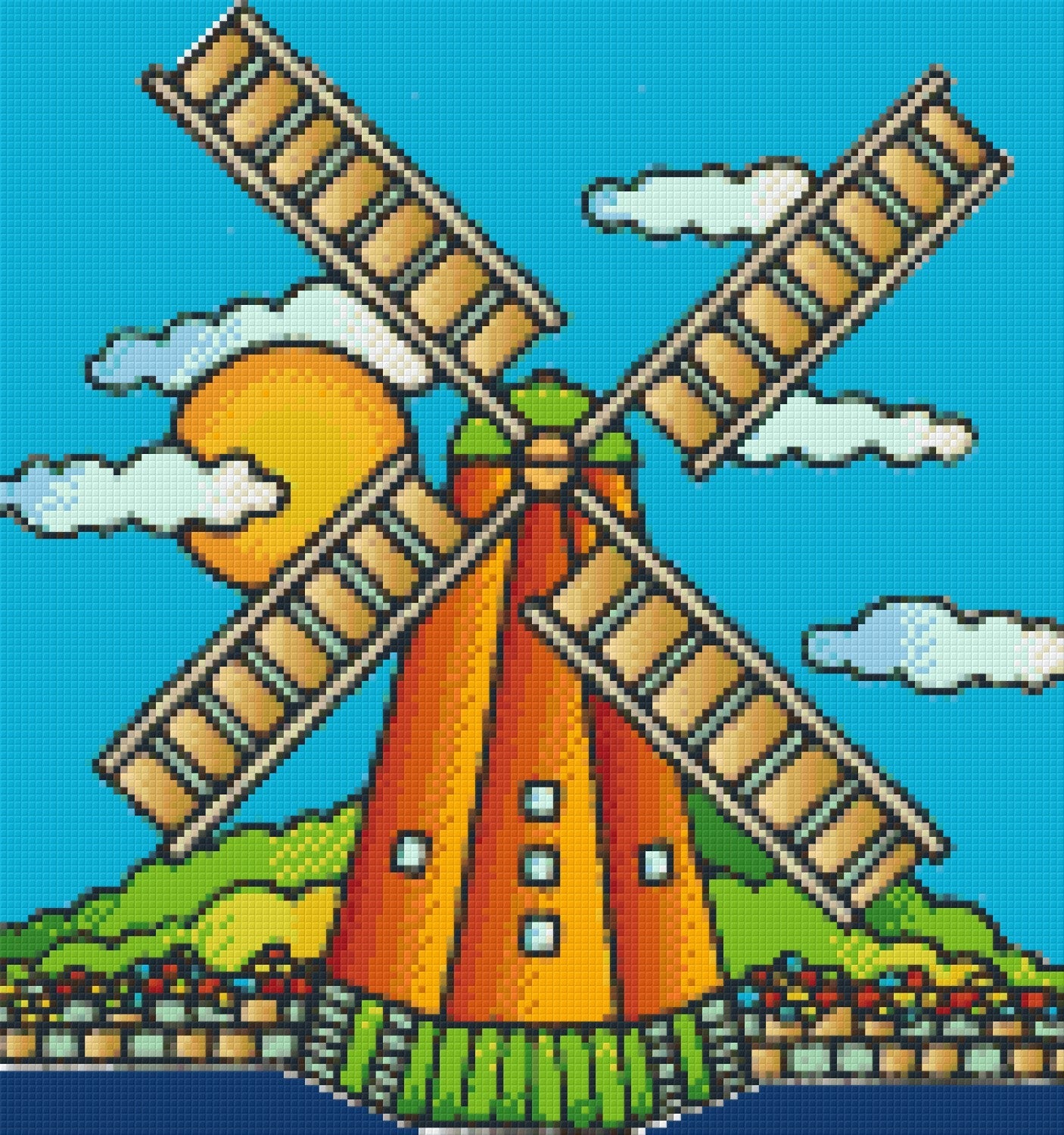 Pixelhobby Klassik Vorlage - Windmühle