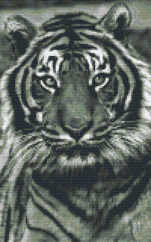 Pixelhobby Klassik Vorlage - Tiger s/w