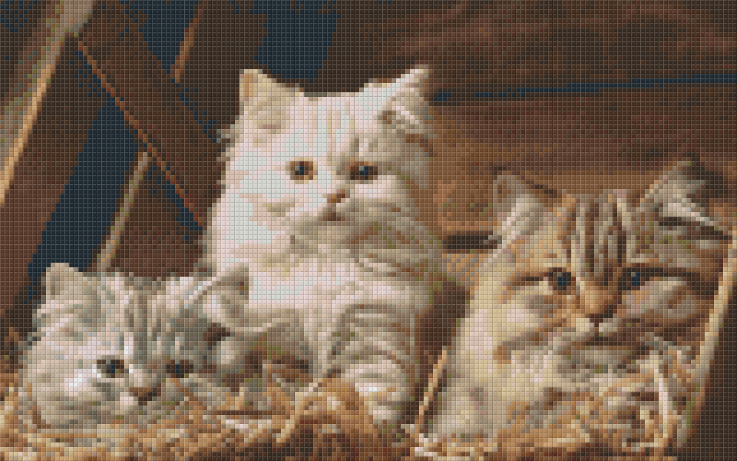 Pixelhobby Klassik Vorlage - Kiste mit Katzen