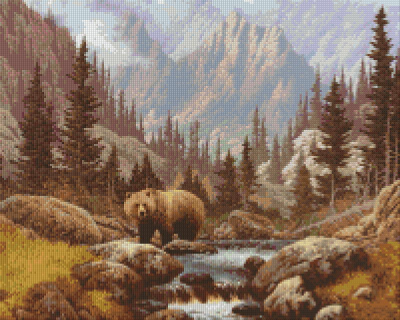 Pixelhobby Klassik Set - Grizzley in den Bergen