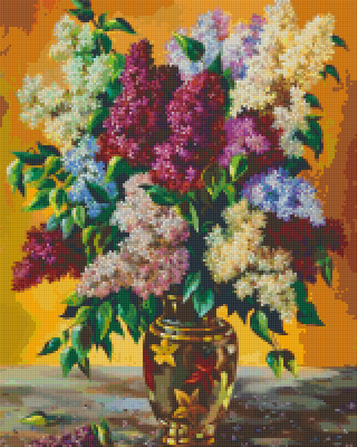 Pixelhobby Klassik Vorlage - Vase mit Flieder