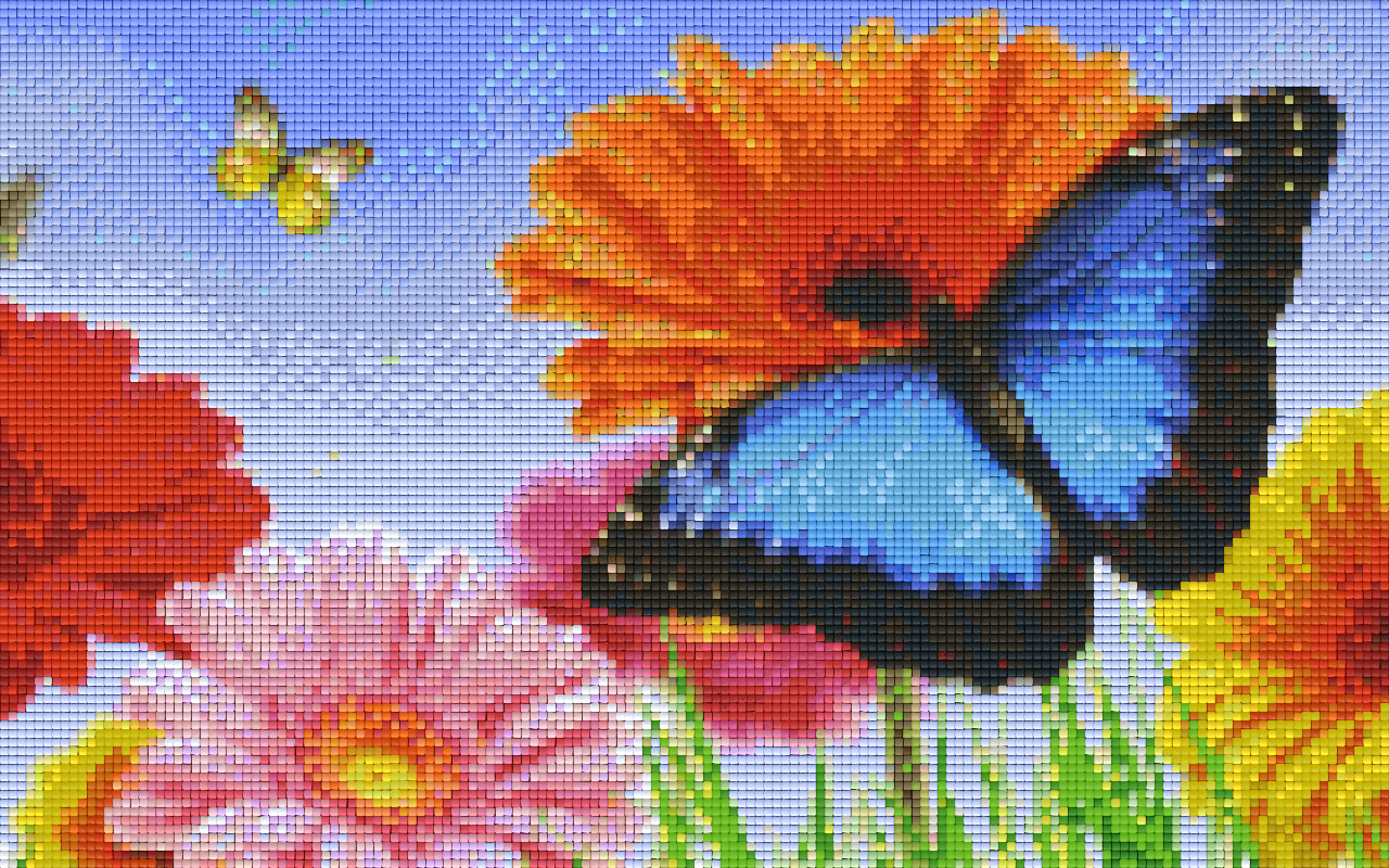 Pixelhobby Klassik Vorlage - Schmetterling auf Blume