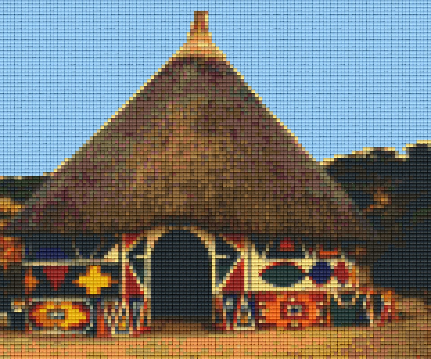 Pixelhobby Klassik Vorlage - Afrikanische Hütte