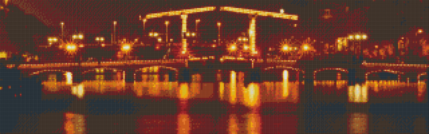Pixelhobby Klassik Set - Beleuchtete Brücke bei Nacht