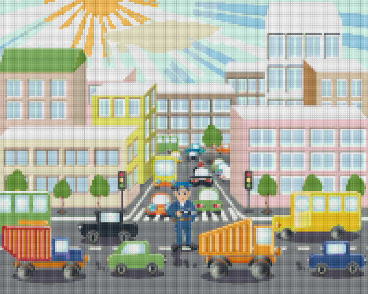 Pixelhobby Klassik Vorlage - Im Straßenverkehr