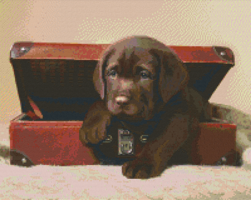 Pixelhobby Klassik Set - Labrador Welpe im Koffer