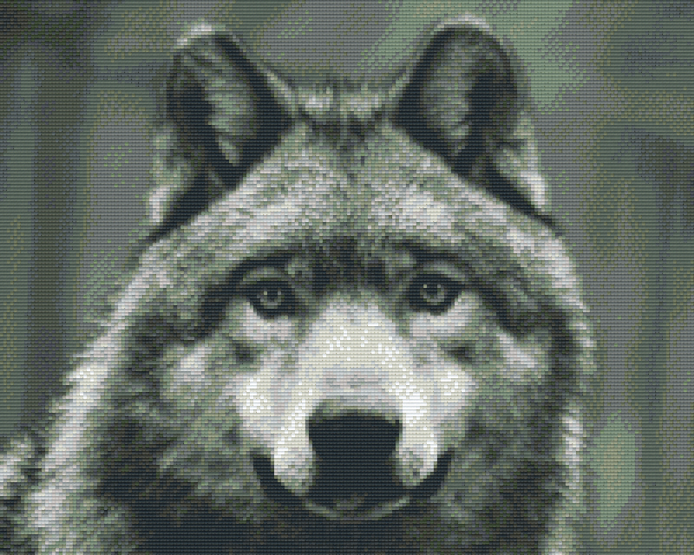 Pixelhobby Klassik Vorlage - Wolf s/w