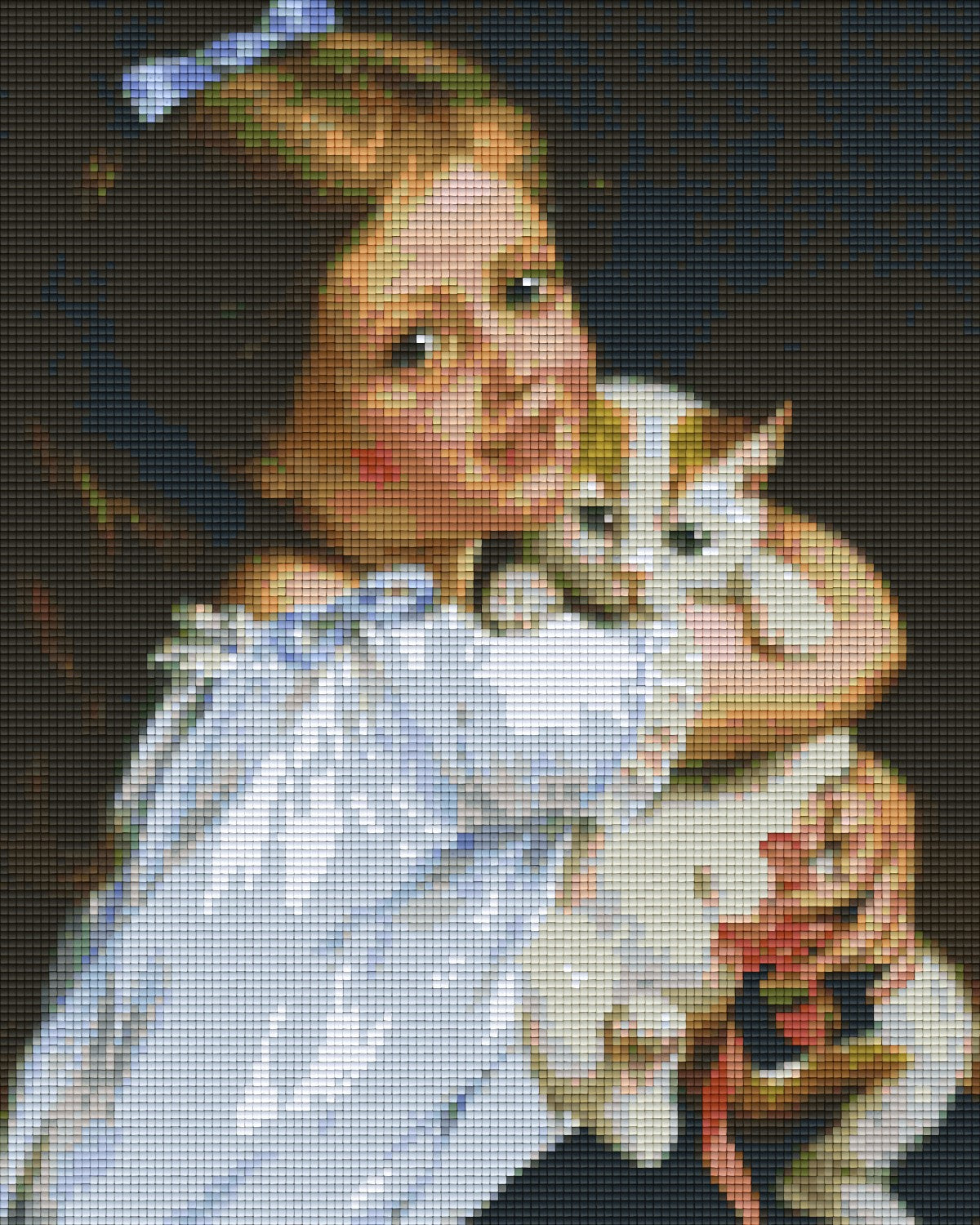 Pixelhobby Klassik Vorlage - Mädchen mit Katze