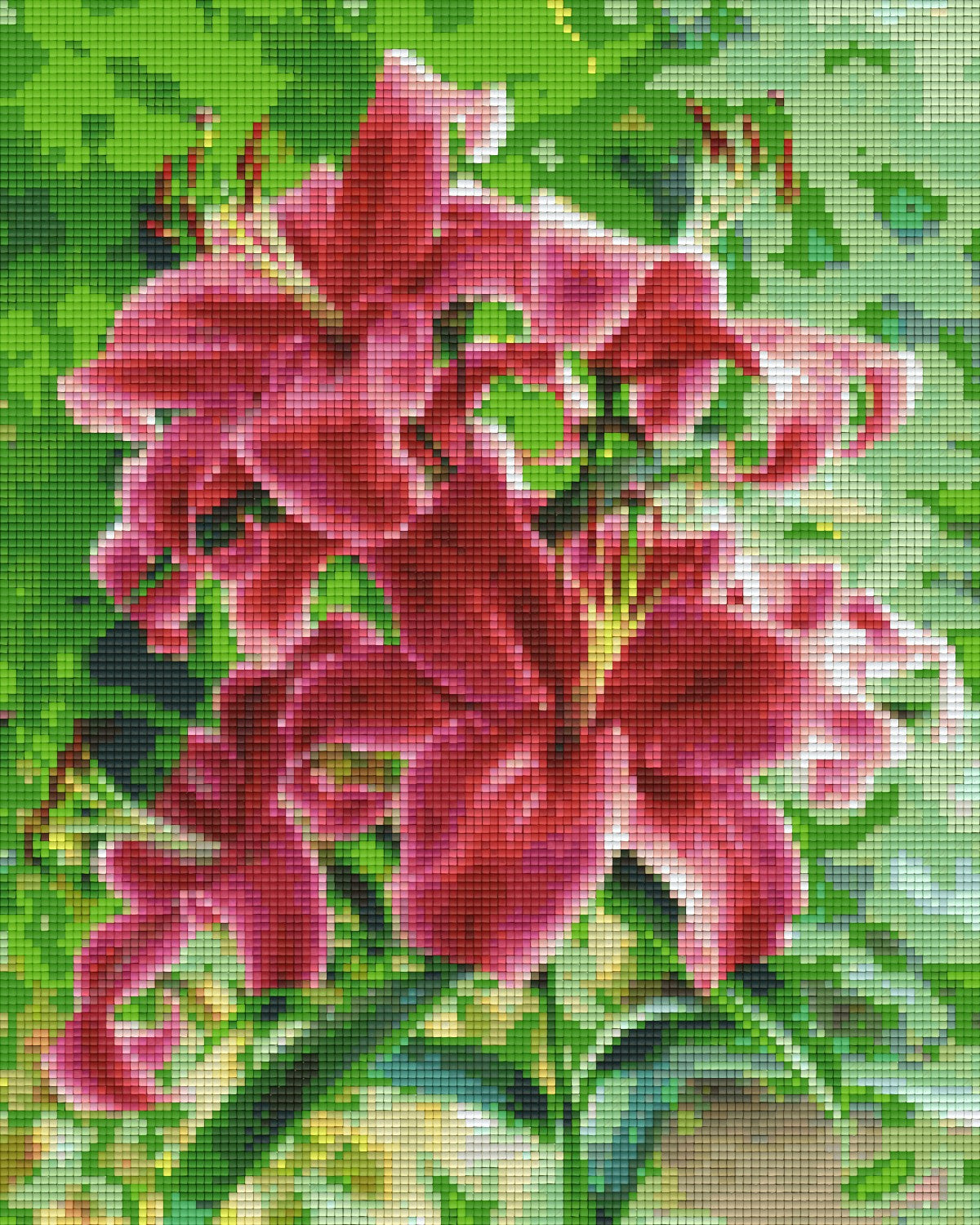 Pixelhobby Klassik Vorlage - Rote Lilien