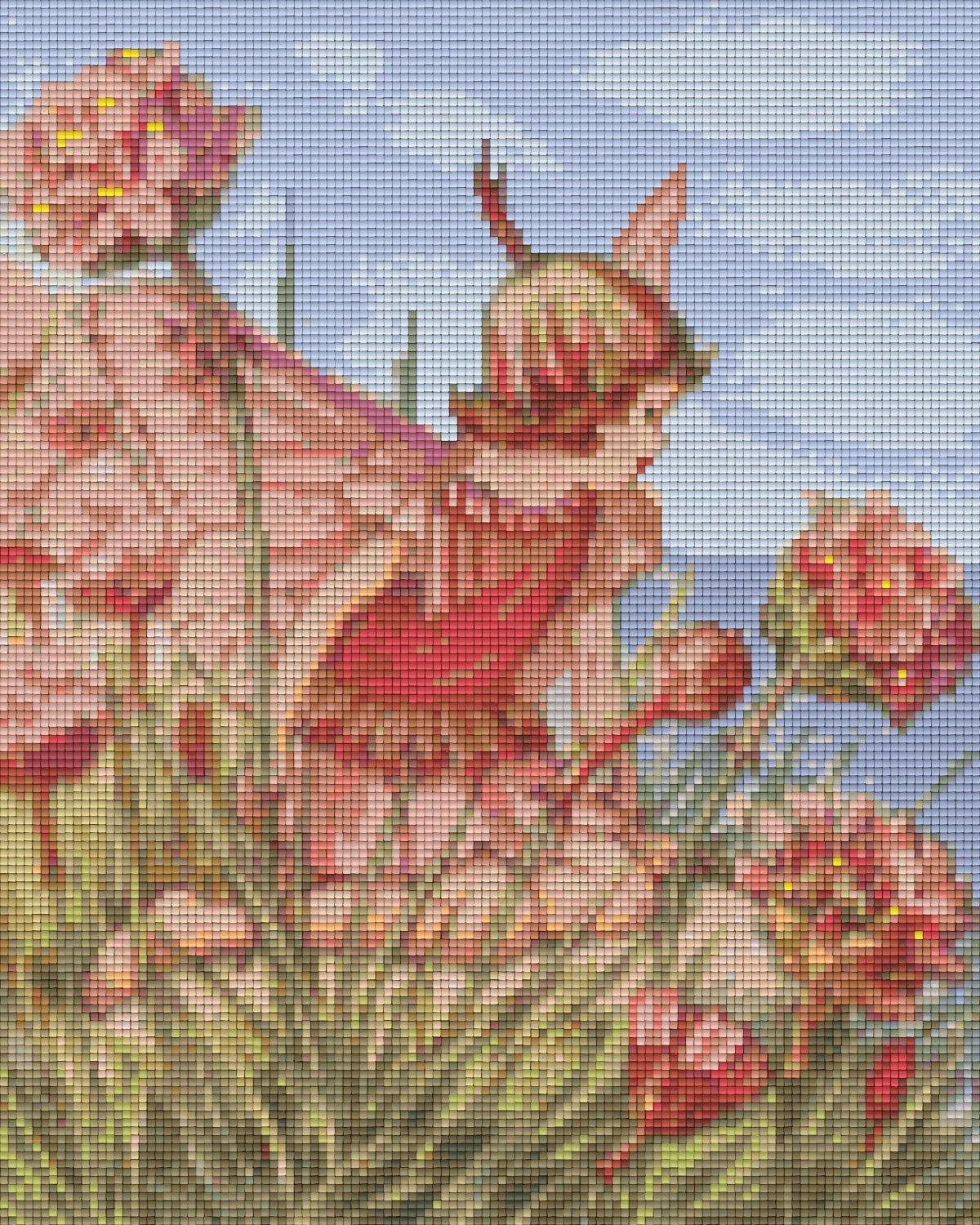 Pixelhobby Klassik Vorlage - Rosa Fee im Gras