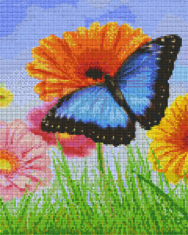 Pixelhobby Klassik Vorlage - Schmetterling auf Blume