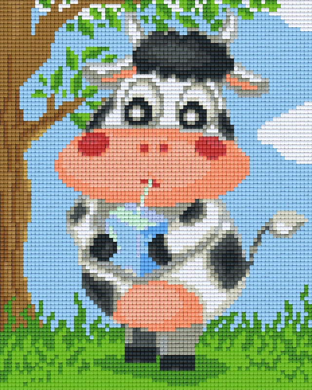 Pixelhobby Klassik Vorlage - Kuh mit Milch