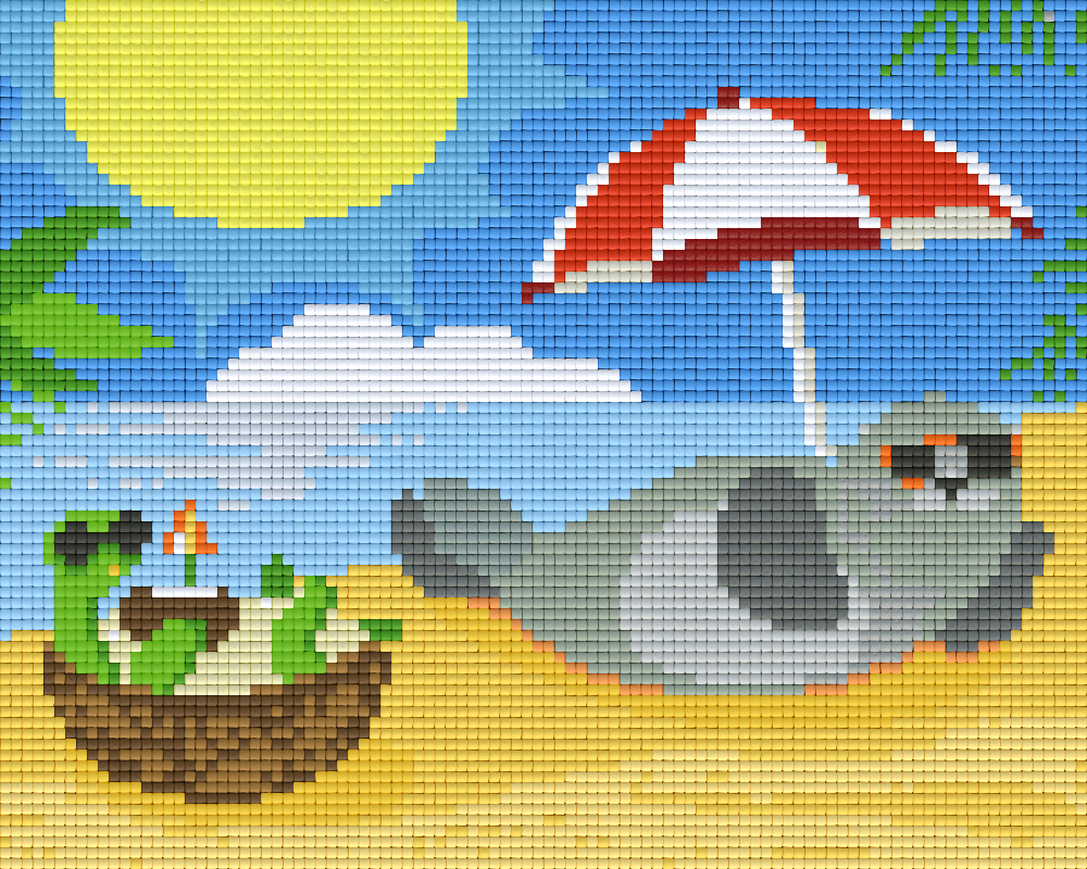 Pixelhobby Klassik Vorlage - Strand Tiere