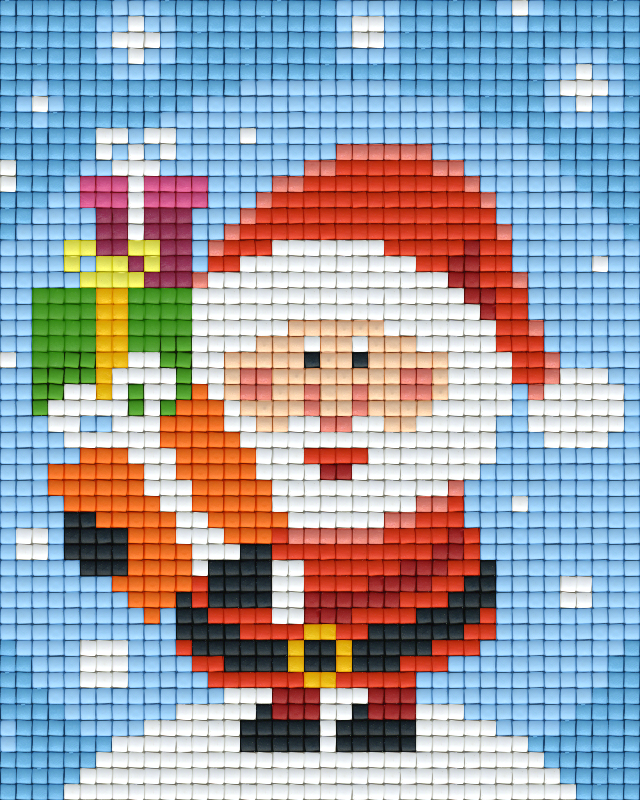 Pixelhobby Klassik Vorlage - Weihnachtsmann mit Geschenken