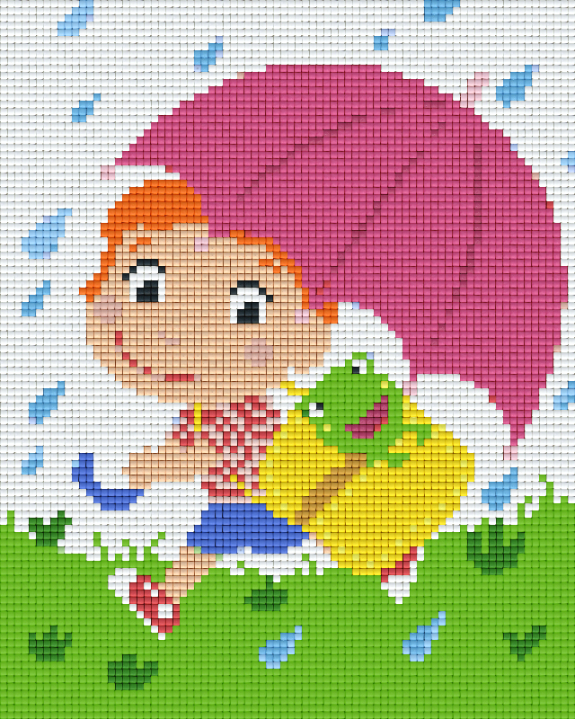 Pixelhobby Klassik Set - Junge im Regen